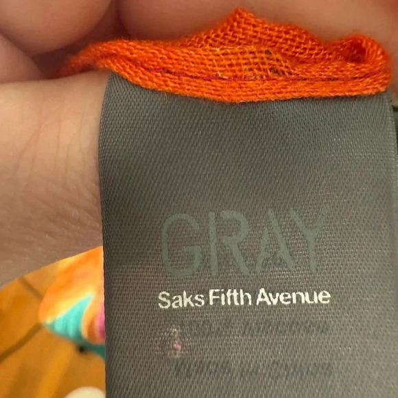 Saks Fifth Avenue Pink and Green Scarf - Picture 5 of 6